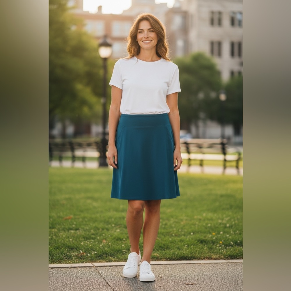 Title Nine Deep Blue/Teal Skater Skirt Size Small